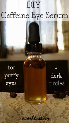 Eye Serum Recipe, Caffeine Eye Serum, Oil Cleansing, Beauty Remedies, Diy Skincare, Tired Eyes, Puffy Eyes, Eye Serum, Beauty Recipe