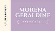 the logo for morena geraddine pastry chef