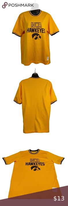 Retro Brand Iowa Hawkeyes Men's Yellow Shortsleeve T-shirt Size L