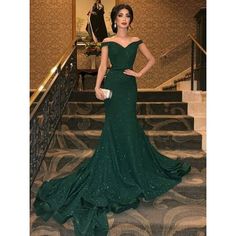 Formal Dress Green, Green Long Prom Dress, Green Mermaid Prom Dress, Prom Dress Off Shoulder, Dark Green Prom Dresses, Green Formal Dress, Formal Dresses Graduation, Green Formal Dresses, Green Evening Dress