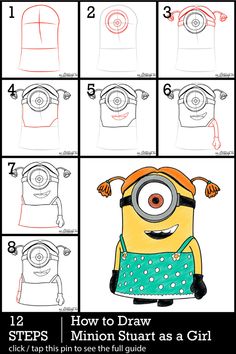 how to draw a minion from the movie despicable me step by step