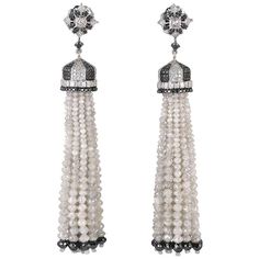 Stunning grey diamond Tassel earring enchanted by black and white diamonds around is one from a fairy tale. Closure: Push Post 18k: 11.348g Diamond: 75.56ct,,, A Fairy Tale, Grey Diamond, Vintage Jewels, Watches Jewelry, White Diamonds, Tassel Earrings, White Diamond, Diamond White, Fairy Tale