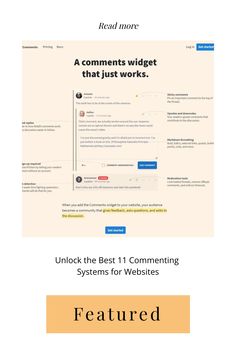 A comments widget that just works, part of an article on the best 11 commenting systems for websites. Display Ads, Community Engagement, Increase Engagement, Optical Illusions, Read More, Blogging, Website Design, Foundation