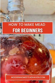 A glass carboy fermentation jug with plums and grapes in the mixture. Wine At Home, Fermented Honey, Modern Homestead