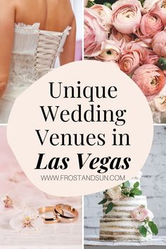 unique wedding venues in las vegas with pink flowers and gold rings on the bottom right hand corner