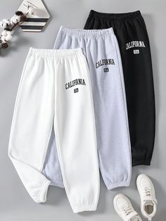 Multicolor  Collar   Letter  Embellished Non-Stretch  Tween Boys Clothing Boy Sweatpants, Boys Bottoms, Cute Preppy Outfits, Hoodie Outfit, Really Cute Outfits, Cute Simple Outfits, Boys Clothing, Preppy Outfits, Simple Outfits