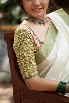 Kalamkari Blouses, Kalamkari Blouse, Cotton Blouse Design, Cotton Saree Blouse Designs, Cotton Saree Blouse, Parrot Green