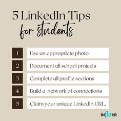 the five linked tips for students to use in their school's social media campaign