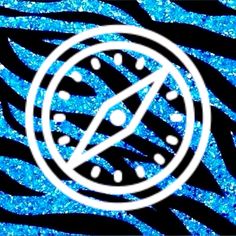 a blue and black zebra print with a white circle in the middle