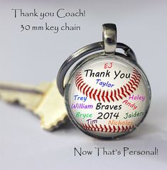 a baseball keychain with the words, thank you for raising me to be more perfect