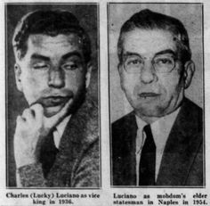 an old newspaper article with two men in suits and ties, one is looking at the camera