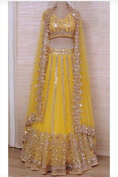 Lehenga With Price, Bridal Mehndi Dresses, Skirt And Crop Top, Yellow Lehenga, Wedding Lehenga Designs, Bridal Lehenga Collection, Designer Bridal Lehenga, Green Lehenga