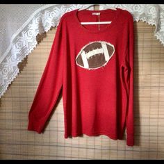 Lost Petal Linens. Nwt. Perfect For Football Games And Tailgating. Distressed Appliqu Football On A Thermal. Great Gift For The Gridiron Super Fan! Alabama Sweatshirt, Purple Crop Top, Bearded Lady, Half Zip Hoodie, Womens Camisoles, Applique Shirts, Embellished Blouse, Polka Dot Shirt, Thermal Shirt