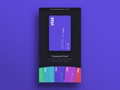 a visa card sitting on top of a purple background