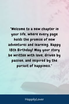 an open book sitting on top of a table with the words happy birthday written below it