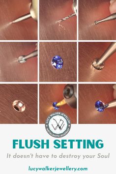 Flush Setting Tutorial, Stone On Stone Setting, Flush Setting Jewelry, Stone Setting Techniques, Silversmithing Tutorials, Stone Settings Jewelry, Gem Setting, Flush Setting, Free Jewellery Making Tutorials