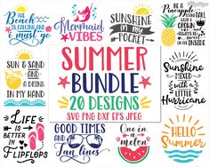 the summer bundle includes 20 designs