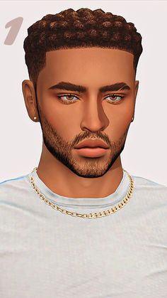 an animated image of a man wearing a white t - shirt with gold chains around his neck