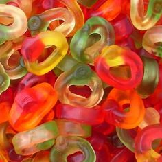 there are many gummy bears in the pile together