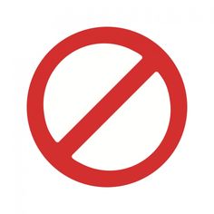 a no entry sign is shown in red on a white background for use as a symbol