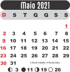 the spanish calendar for may is shown in black and white, with red numbers on it