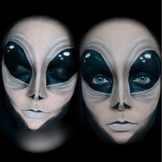 lmao . alien makeup. Amazing shaping with shadow and highlights to create structure of new face. | See more about Alien Makeup, New Makeup Ideas and Makeup. Alien Make-up, Make Up Diy, Makeup Zombie, Fantasy Make-up, Alien Makeup, Halloweenský Makeup, New Makeup Ideas, Different Faces