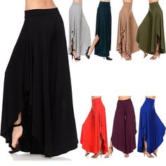 Cropped Palazzo Pants, Womens Casual Pants, Culotte Pants, Loose Trousers, Comfy Pants, Womens Casual, Pleated Pants, Stretch Pants, Palazzo Pants