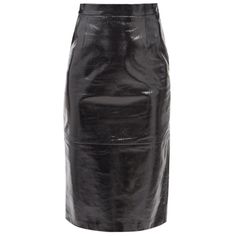 Khaite Mya High-Rise Patent Leather Skirt. This Black Mya Pencil Skirt Captures The Label’s Understated Energy. It’s Crafted From Lightly Creased Silk-Lined Patent Leather To A High-Rise Silhouette That Falls To A Slim Fit And Is Complete With A Single Back Vent. Composition: 100% Leather. Lining: 100% Silk. Care: Specialist Dry Clean Country Of Origin: Usa Mid-Weight Patent Leather High Rise Single Back Vent Black Silk-Crepe Lining Concealed Side Zip Luxury Black Office Skirt, Luxury Pencil Skirt For Workwear, Luxury Black Skirt For Work, Luxury Black Skirt For Workwear, Luxury Workwear Midi Skirt, Luxury Midi Skirt For Workwear, Designer Leather Skirt For Work, Luxury Black Skirt, Luxury Black Mini Skirt