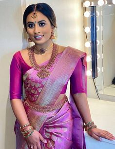 Big Fat Indian Wedding, Blue Saree, Silk Sarees Online, Soft Silk Sarees, Pink Saree, Bridal Saree, Blouse Length, Beautiful Saree, Saree Blouse Designs