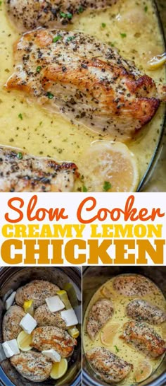 this slow cooker creamy lemon chicken is the perfect meal for busy nights