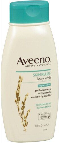 New & Improved. Fragrance Free. Active Naturals. Soothing Oatmeal. Gentle Yet Effective. Cleanser That Helps Preserve Skin's Natural Moisture. Soap Free. Dye Free. Hypoallergenic. This creamy body wash moisturizes as it gently cleanses to soothe itchy, extra dry skin. The unique Aveeno formula combines Natural Colloidal Oatmeal - known for its skin-soothing benefits - with rich emollients, so it holds in moisture even after you rinse so your skin feels soft and smooth all day long. And it's Aveeno Skin Relief, Colloidal Oatmeal, Extra Dry Skin, Dermatologist Recommended, Dye Free, Shower Gel, Natural Skin, Fragrance Free Products, Dry Skin