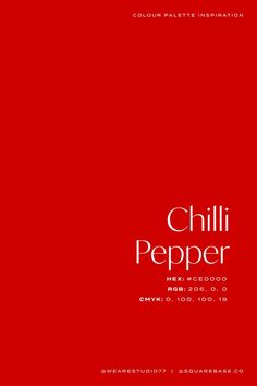 Chilli Pepper Bright Red Colour Palette Inspiration For Your Next Design Project Colour Palette Inspiration, Hex Color Palette, Palette Inspiration, Shade Of Red, Chilli Pepper, Hex Colors, Red Colour, Color Stories