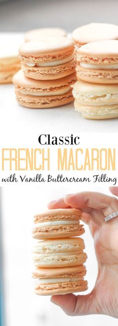 french macaron with vanilla buttercream filling is an easy and delicious dessert