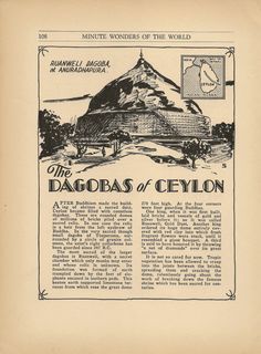 an old newspaper article about the dagopas of ceylon