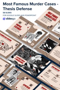 Criminology Powerpoint Template, Powerpoint Psychology, Thesis Defense, Famous Murders, Canva Presentation