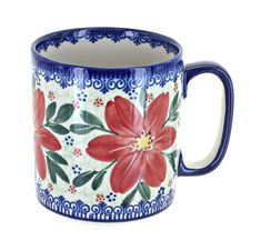 Sip your morning coffee, hot cocoa, and cozy teas from our durable ceramic mugs. A classic silhouette and painted designs offer a comfortable and stylish option while the glaze protects from coffee stains. Dishwasher safe for convenient cleanup. 3.75 inches tall, 12 oz. Coffee Mug Designs Creative, Mug Art Ideas, Creative Mug, Coffee Mug Designs, Hand Painted Mugs, Diy Mugs, Creative Coffee, Blue Sage, Painted Designs