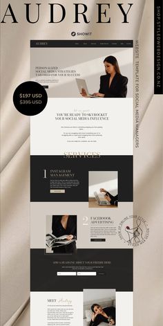 an image of a website design for a fashion store, with black and white colors