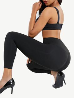 High-waisted leggings for targeted tummy control, add adjustable closure on the belly part to get light to moderate compression and support. Provide a stretchy fit on your lower body, integrate functions of tummy control, leg trimming, butt lifter, and body contouring. Breathable and comfortable fabric is suitable for everyday wear, yoga, jogging, running, fitness, cycling, and more. Delicate stitch for fastness; Hook and eye closure for easy tightness adjustment; Neoprene fabric has the functio Gym Shapewear With Built-in Bra And Stretch, Compression Shapewear With Built-in Bra For Yoga, Seamless Shapewear Activewear, High Waist Stretch Activewear With Smoothing Details, Compressive High-waist Activewear With Built-in Bra, High Waist Smoothing Stretch Activewear, High Stretch Shapewear For Gym, High Waist Fitted Seamless Tights, High Stretch Smoothing Workout Bottoms