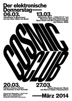 the poster for an event with black and white typogramic type on it