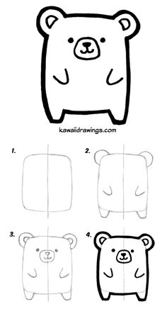 how to draw a teddy bear step by step with pictures and instructions for kids in this book