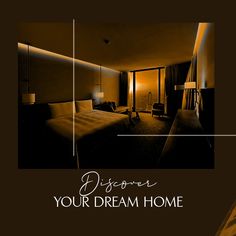 an advertisement for a hotel room with the words diffrents your dream home