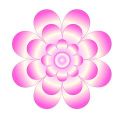 a pink flower on a white background is shown in the middle of this image, it appears to be an abstract art work