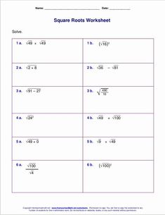 the square root worksheet is shown with two numbers and one letter on it