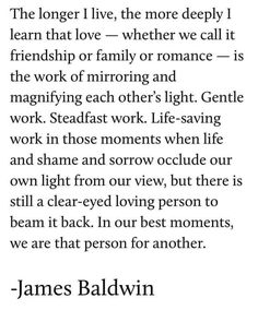 a poem written in black and white with the words james baldwin