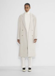 THE SLOUCH™ COAT Aritzia Fall Outfits, Cream Wool Coat Outfit, Cream Wool Coat, White Winter Coat, 2025 Christmas, Birthday Things, Sweat Vest, Adidas Bags, New Party Dress