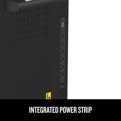 an image of a black power strip with the words integrated power strip written on it