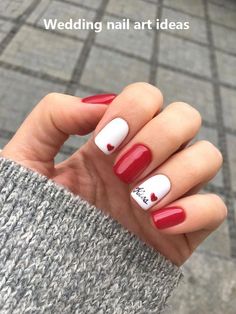 The best list of the most stunning Valentine day nail art designs for 2020 Valentine's day that will surely make your partner swoon. Red And White Nails, Red Nail Art, Special Nails, Red Nail Designs, Wedding Nails Design, Super Nails