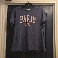 New Shirt With Tags Paris 1998 Paris Tee, Fit Inspo, Fitness Inspo, Color Blue, Womens Tops, Tops & Tees, Paris, Tags, Women Shopping