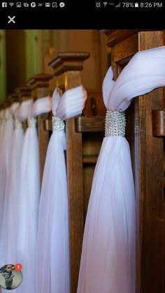 the brides dresses are lined up in rows