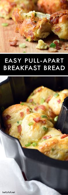 In this easy Breakfast Pull-Apart Bread you can have your eggs, bacon, and toast all in one! Monkey Bread With Canned Biscuits Easy Pull Apart Breakfast, Bundt Pan Breakfast Casserole With Biscuits, Pull Apart Breakfast Casserole, Breakfast Ideas In A Bunt Pan, Savory Breakfast Pull Apart Bread, Breakfast Grands Biscuits, Bread Egg Recipes Breakfast, Biscuit Bundt Pan Recipes, Bundt Pan Breakfast Casserole